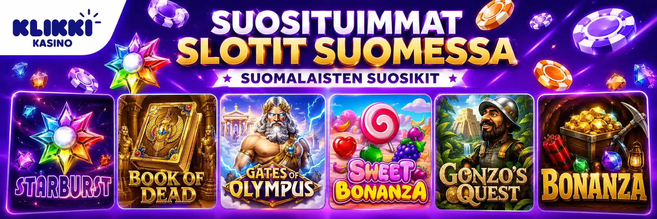 Suosituimmat slotit Suomessa Suosituimmat slotit suomalaisille pelaajille Klikki kasinolla